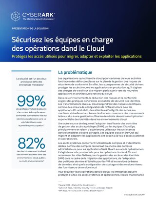 Sécurité des équipes en charge des opérations dans le Cloud